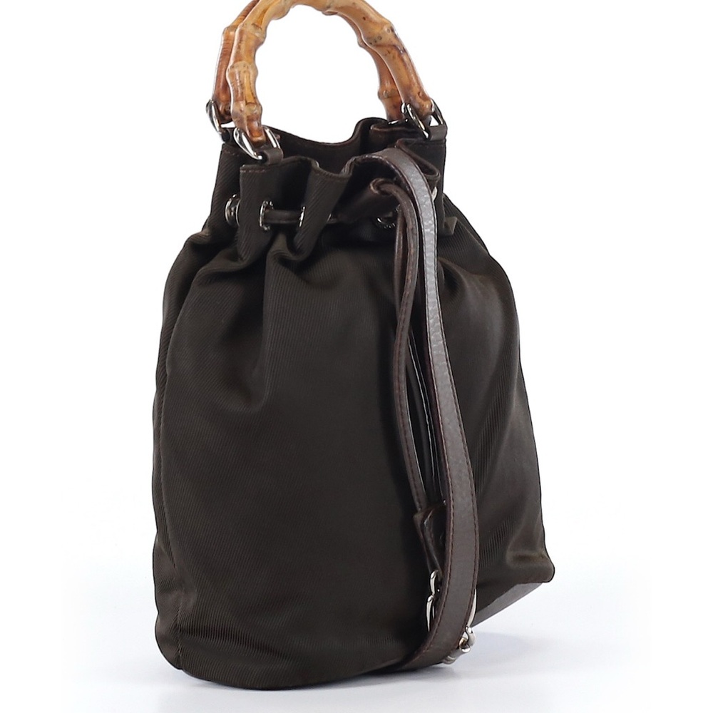 Gucci Dark Brown Shoulder Bag with Bamboo Handle